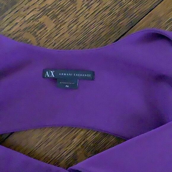 Armani Exchange Purple and a plum Fitted Empire Waist Dress - Picture 6 of 10
